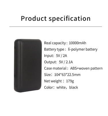 10000mAH Small Size Big Capacity Power Bank with Dual USB Port
