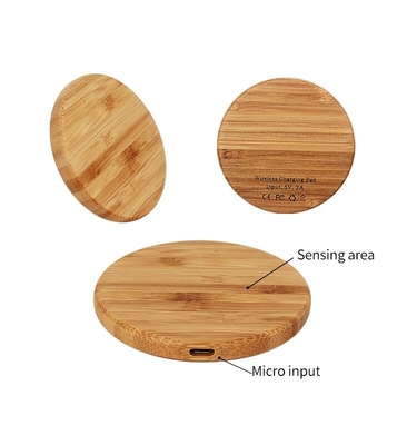 Eco-Friendly Bamboo Wireless Charger, Ultra Light and Thin Wooden Wireless Charger Pad
