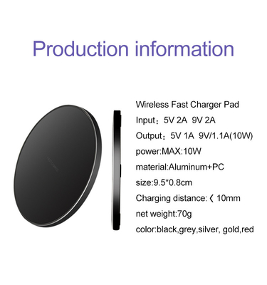 Simple and Fashion Design Wireless Fast Charger, Safe and High Quality Wireless Charger Pad