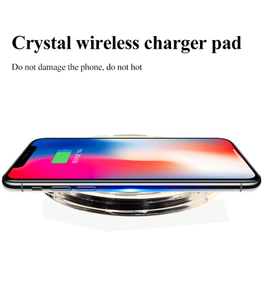 Hot Selling Crystal Wireless Fast Charger, Safe and High Quality Wireless Charger Pad