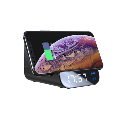Amazon Hot Selling 10W QI Wireless Charger With Clock Function BT speaker built in 4000mah Power Bank USB Port