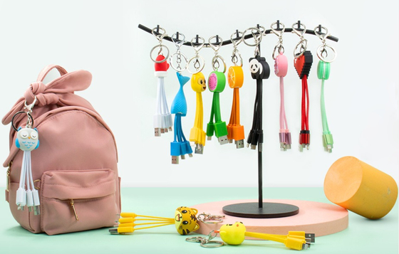 Customized PVC 4 in 1 USB Cable with Keyring