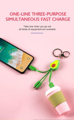 Customized PVC 4 in 1 USB Cable with Keyring