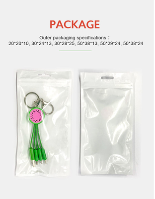 Customized PVC 4 in 1 USB Cable with Keyring