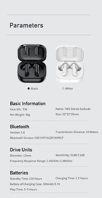 Hot Selling TWS True Wireless Earphone Mini Touch Control Model Earbuds with Charging Case