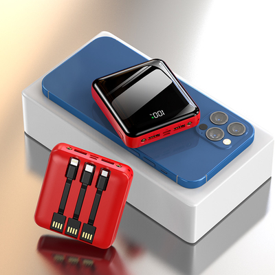 Casun Mini power bank 10000mAh portable fast charging powerbank with cable digital power display