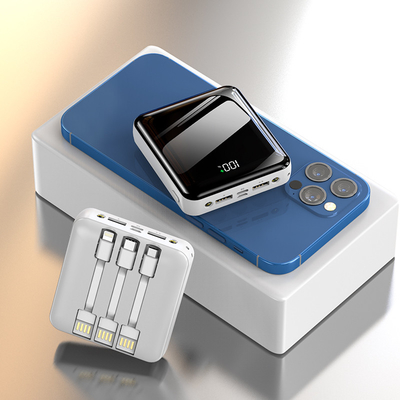 Casun Mini power bank 10000mAh portable fast charging powerbank with cable digital power display