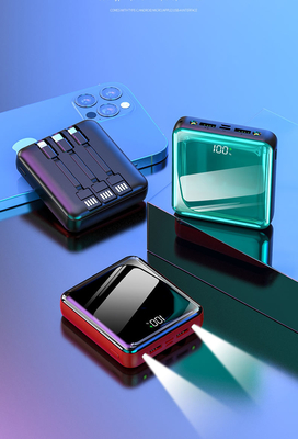 Casun Mini power bank 10000mAh portable fast charging powerbank with cable digital power display