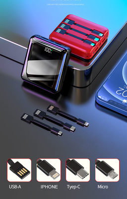Casun Mini power bank 10000mAh portable fast charging powerbank with cable digital power display