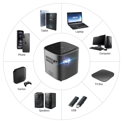 Mini Smart Projector 4K Phone Portable Pico Cube LED DLP Android Wireless Factory Supply Movie Short Throw Projectors