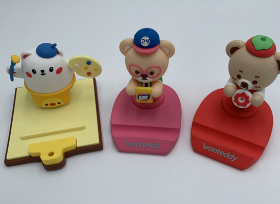Customized Multi-Functional 3D Cartoon PVC Mobile Phone Holder, Lazy Man Phone Bracket