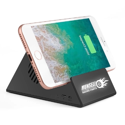 Hot Selling! 4 in 1 Multi-funcational Bluetooth Speaker Wireless Charger+Light Up Logo+Mobile Stand