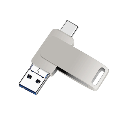 High Quality 3 in 1 Fast Transfer USB Flash Drive with USB 3.0, Type-C and Lightning Connector